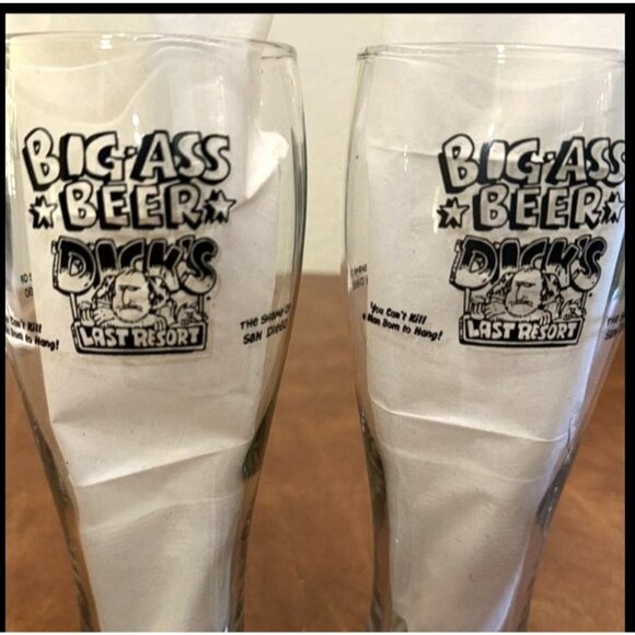 Set Of 2 Big-Ass Beer Glasses From Dicks Last Resort - Picture 1 of 5